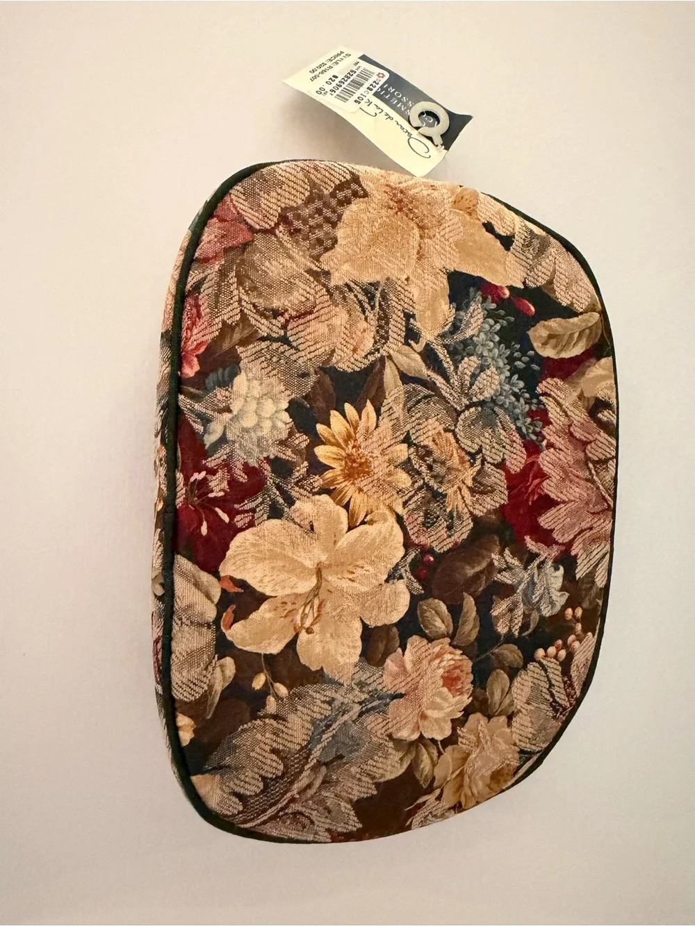 Oscar de la Renta Vintage Floral Tapestry Pouch Cosmetic Bag Travel Shower